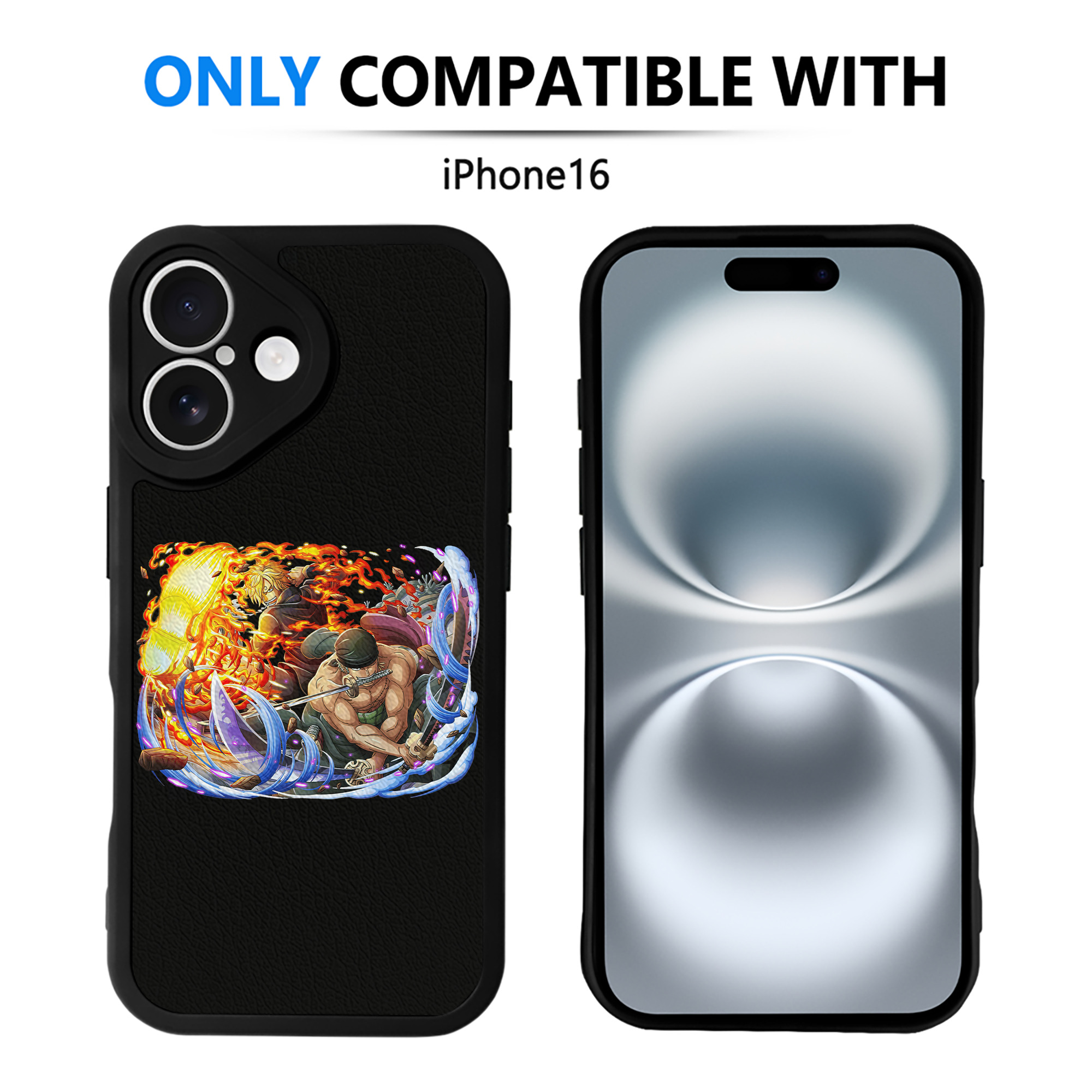 （画像用） ワンピース ロロノア・ゾロ ONE PIECE Roronoa Zoro 【iPhone 16シリーズ対応】シリコンスマホケース（レザー調） 材質：シリコン